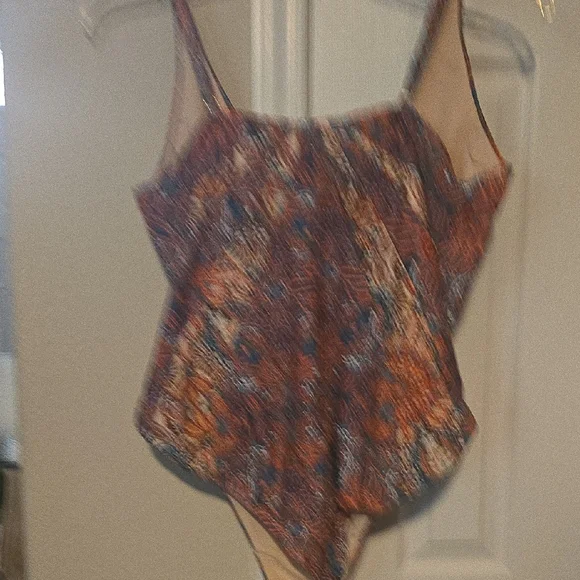 Swimsuits For All Vibrant Red and Blue One Piece - Picture 4 of 4